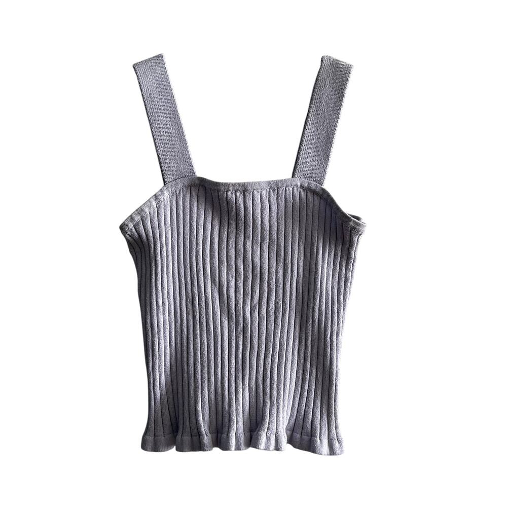 Madewell purple‎ ribbed knitted tank top womens large coquette ethereal y2k
